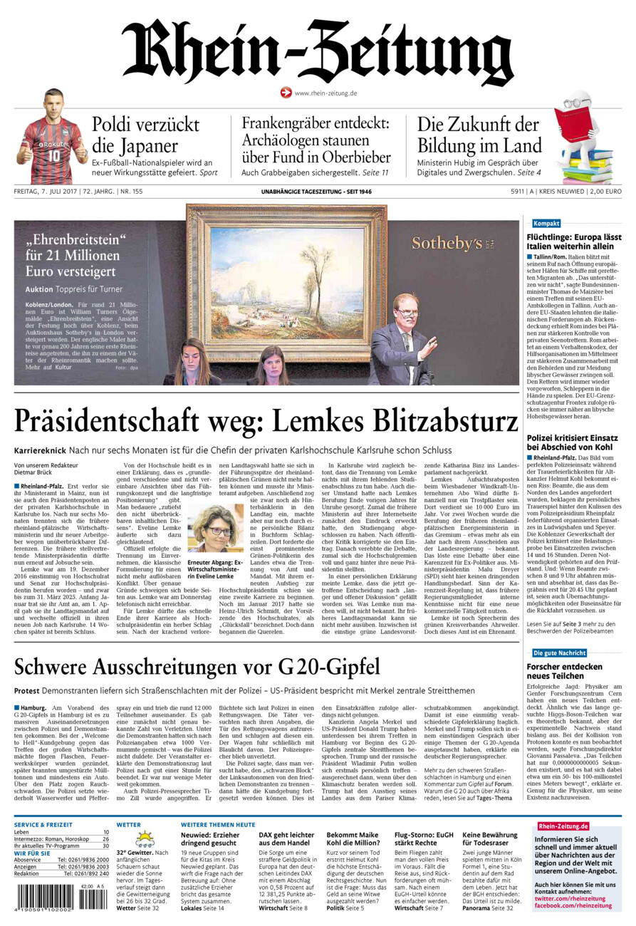 Rhein-Zeitung Kreis Neuwied vom Freitag, 07.07.2017