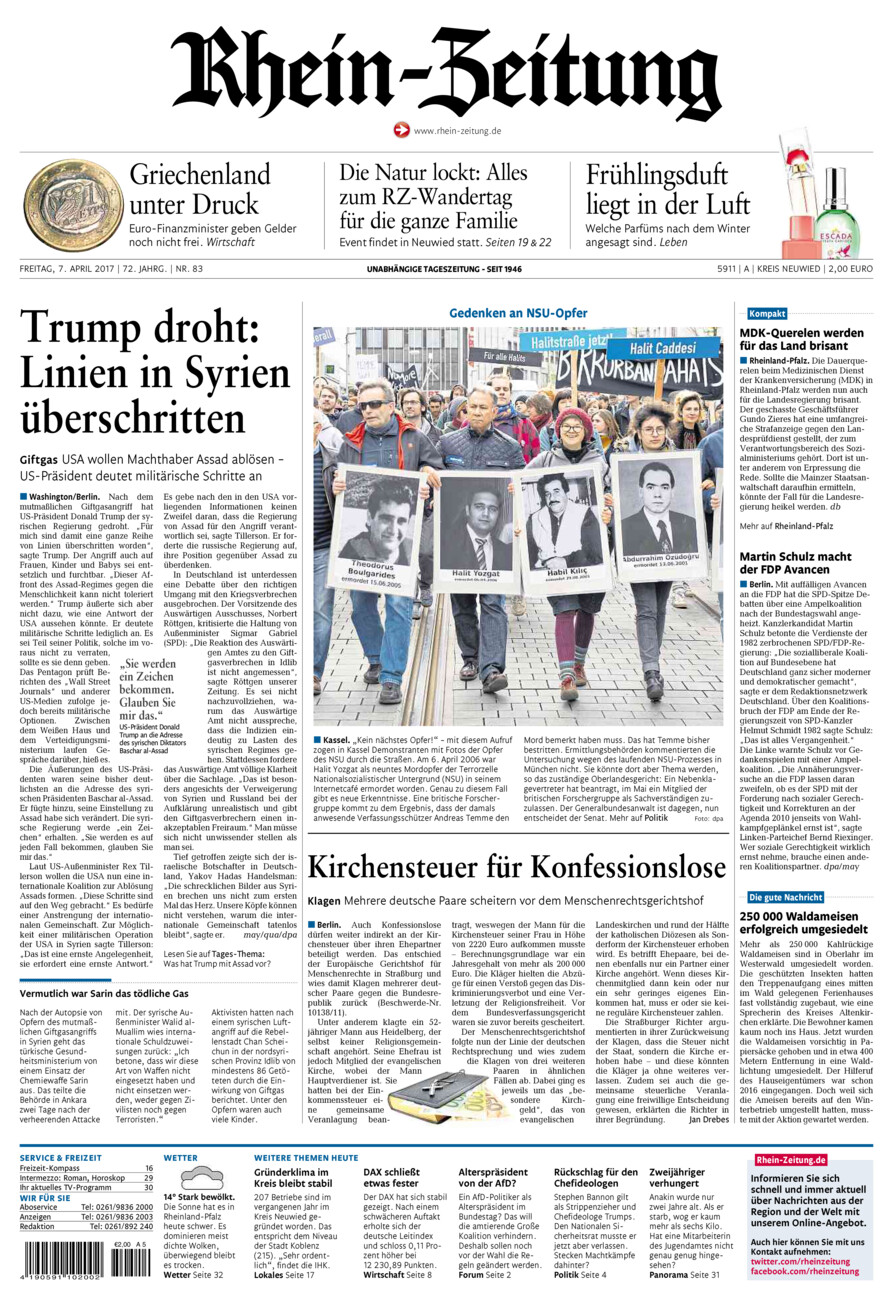 Rhein-Zeitung Kreis Neuwied vom Freitag, 07.04.2017