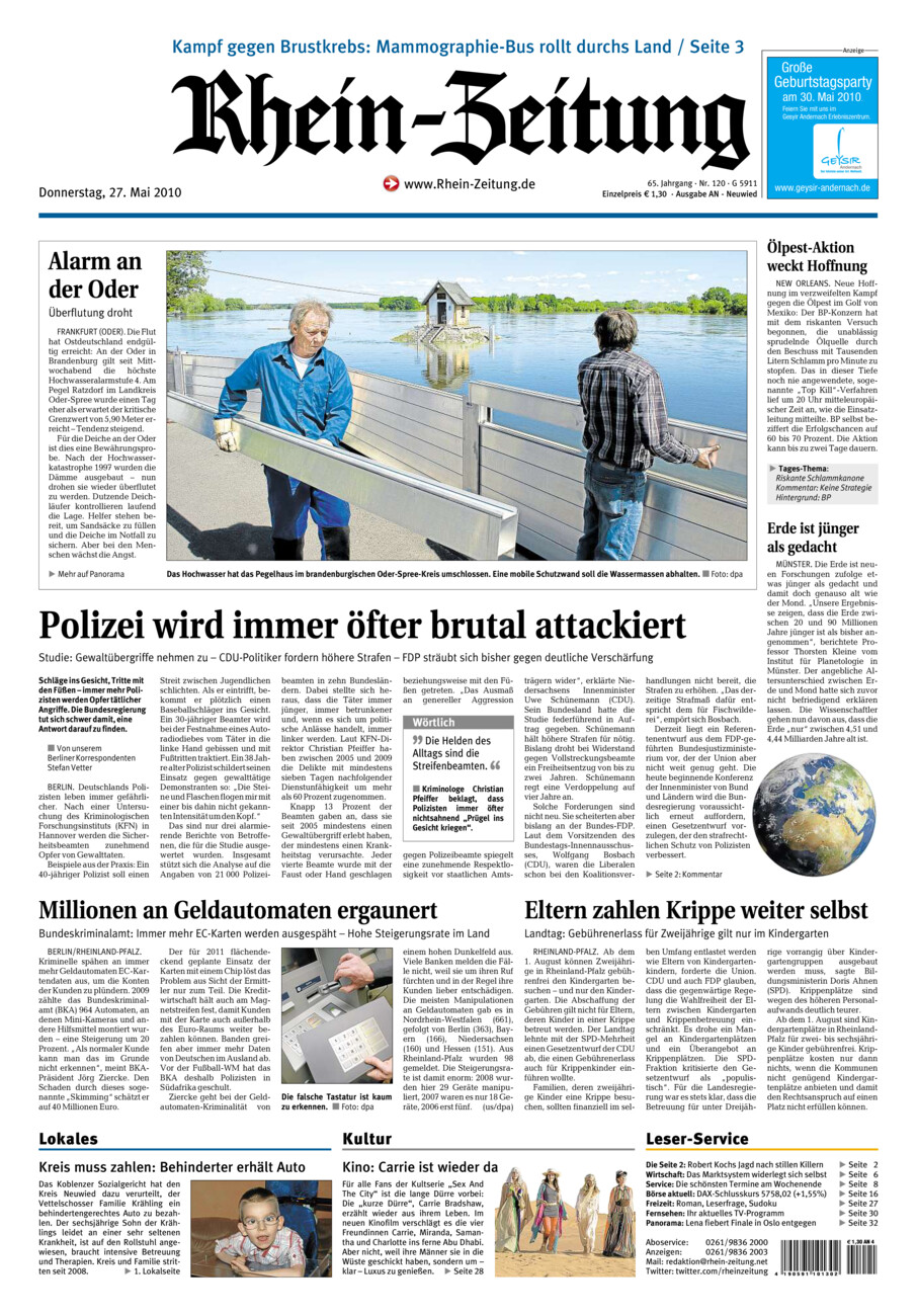 Rhein-Zeitung Kreis Neuwied vom Donnerstag, 27.05.2010