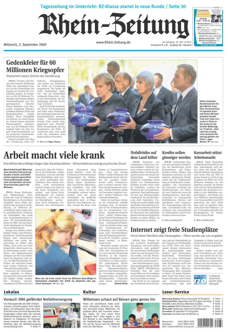 Rhein-Zeitung Kreis Neuwied vom Mittwoch, 02.09.2009