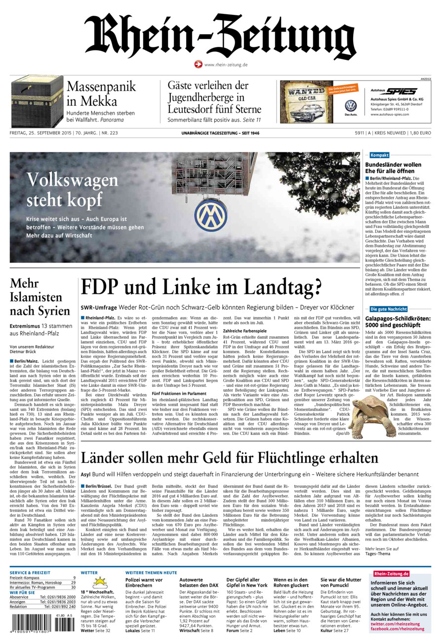 Rhein-Zeitung Kreis Neuwied vom Freitag, 25.09.2015