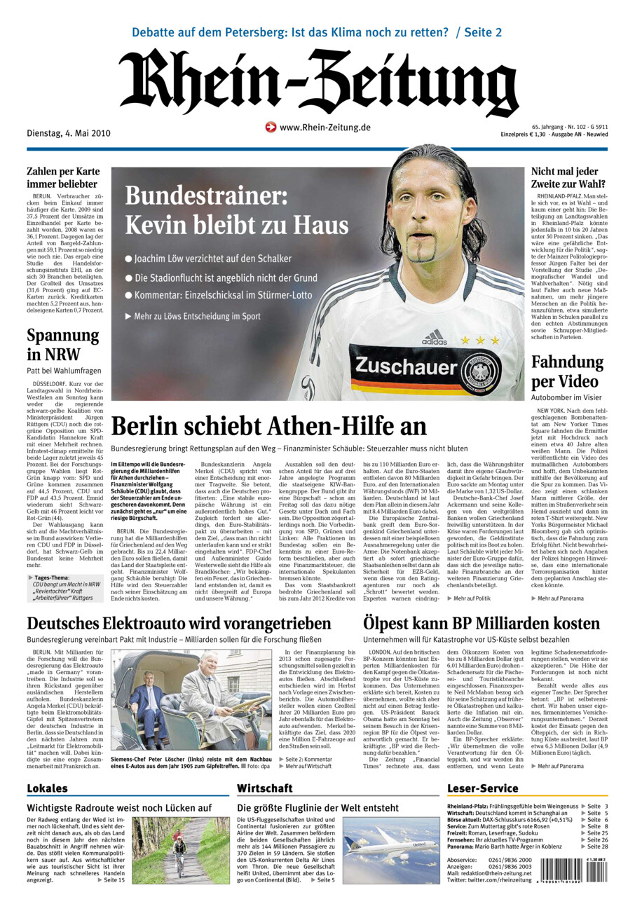 Rhein-Zeitung Kreis Neuwied vom Dienstag, 04.05.2010