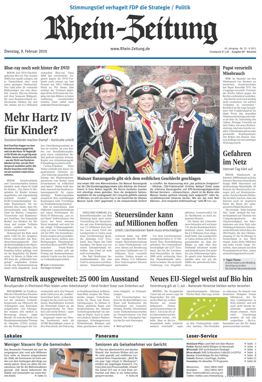 Rhein-Zeitung Kreis Neuwied vom Dienstag, 09.02.2010
