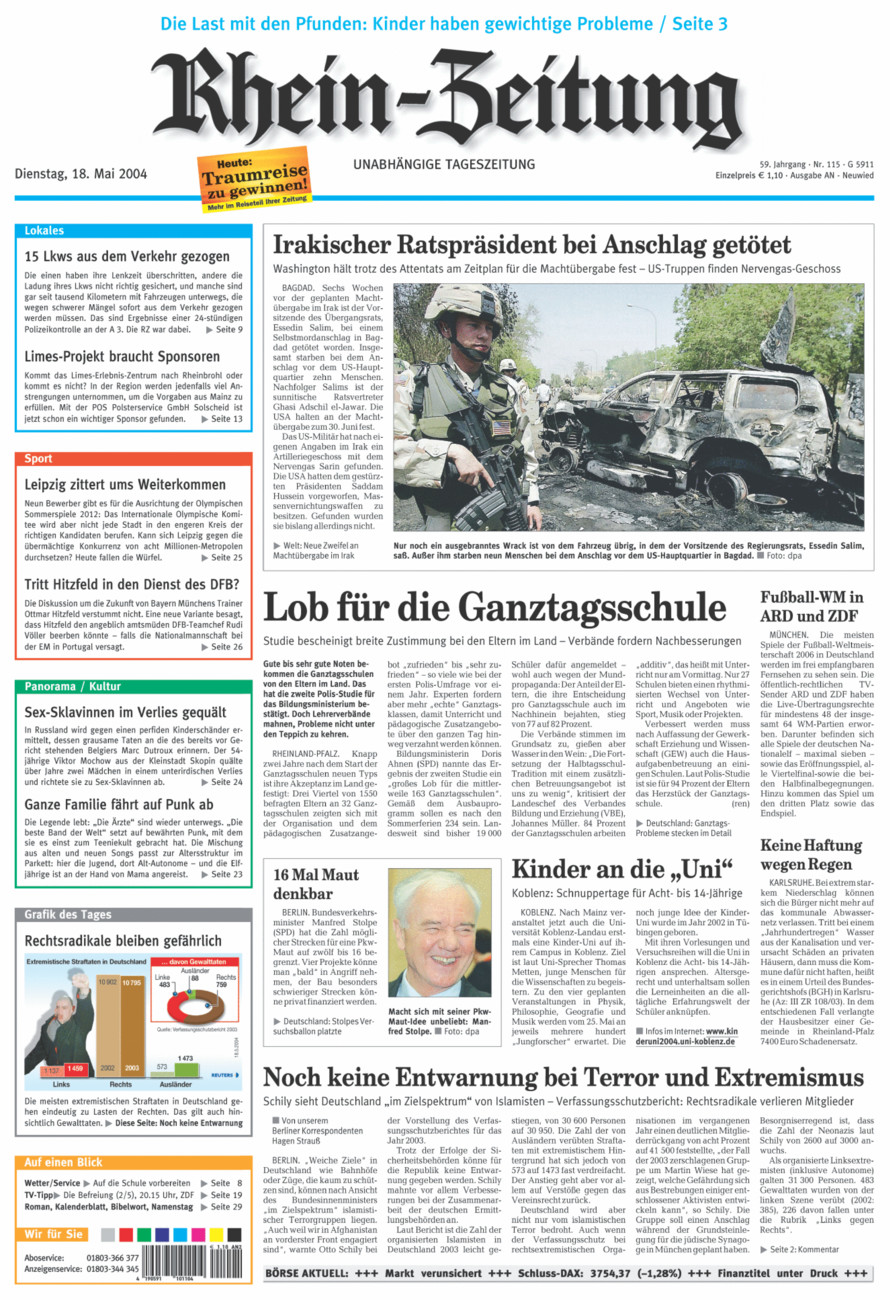 Rhein-Zeitung Kreis Neuwied vom Dienstag, 18.05.2004