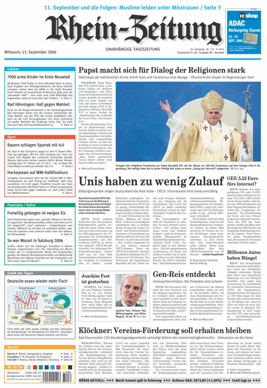 Rhein-Zeitung Kreis Neuwied vom Mittwoch, 13.09.2006