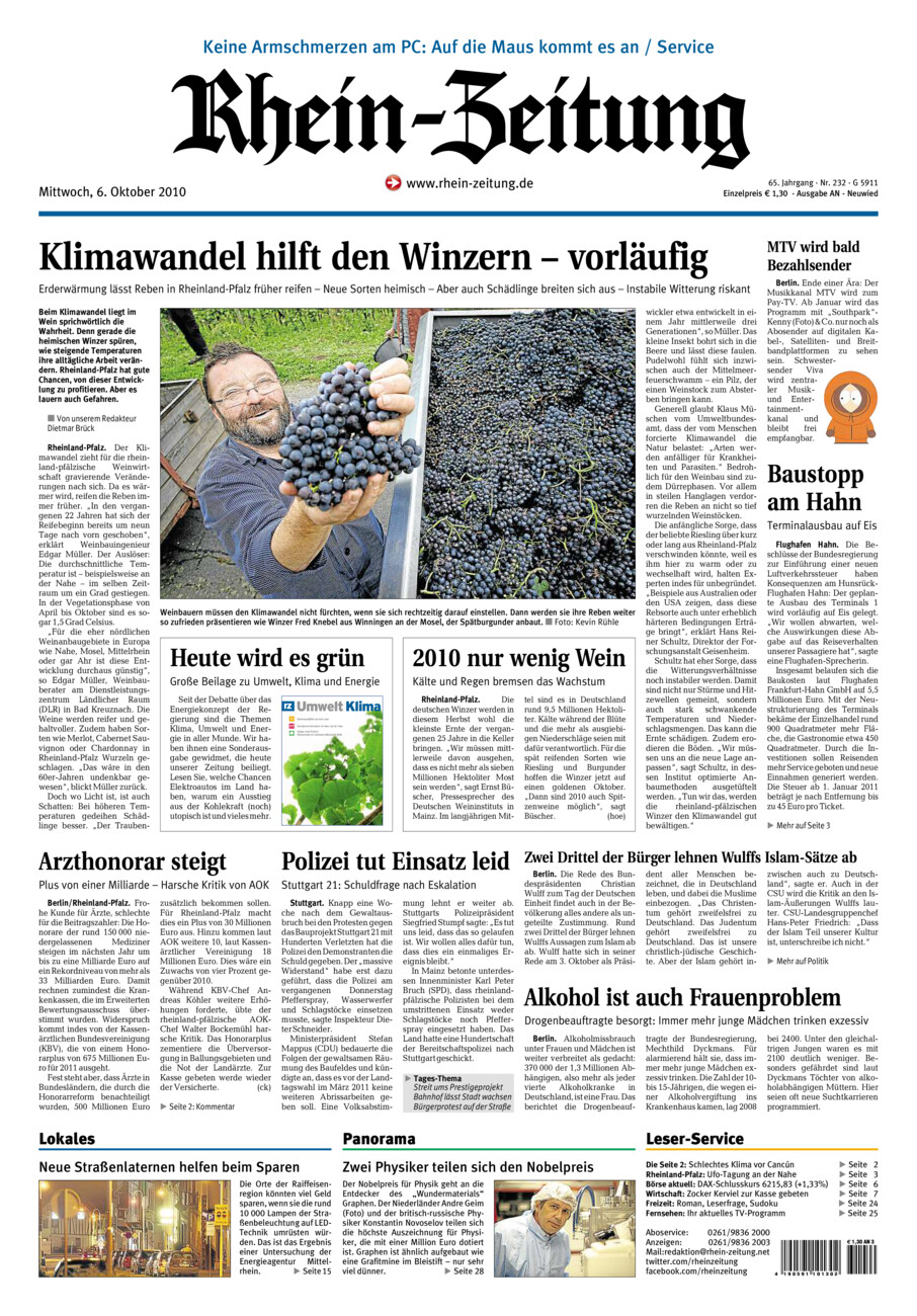 Rhein-Zeitung Kreis Neuwied vom Mittwoch, 06.10.2010