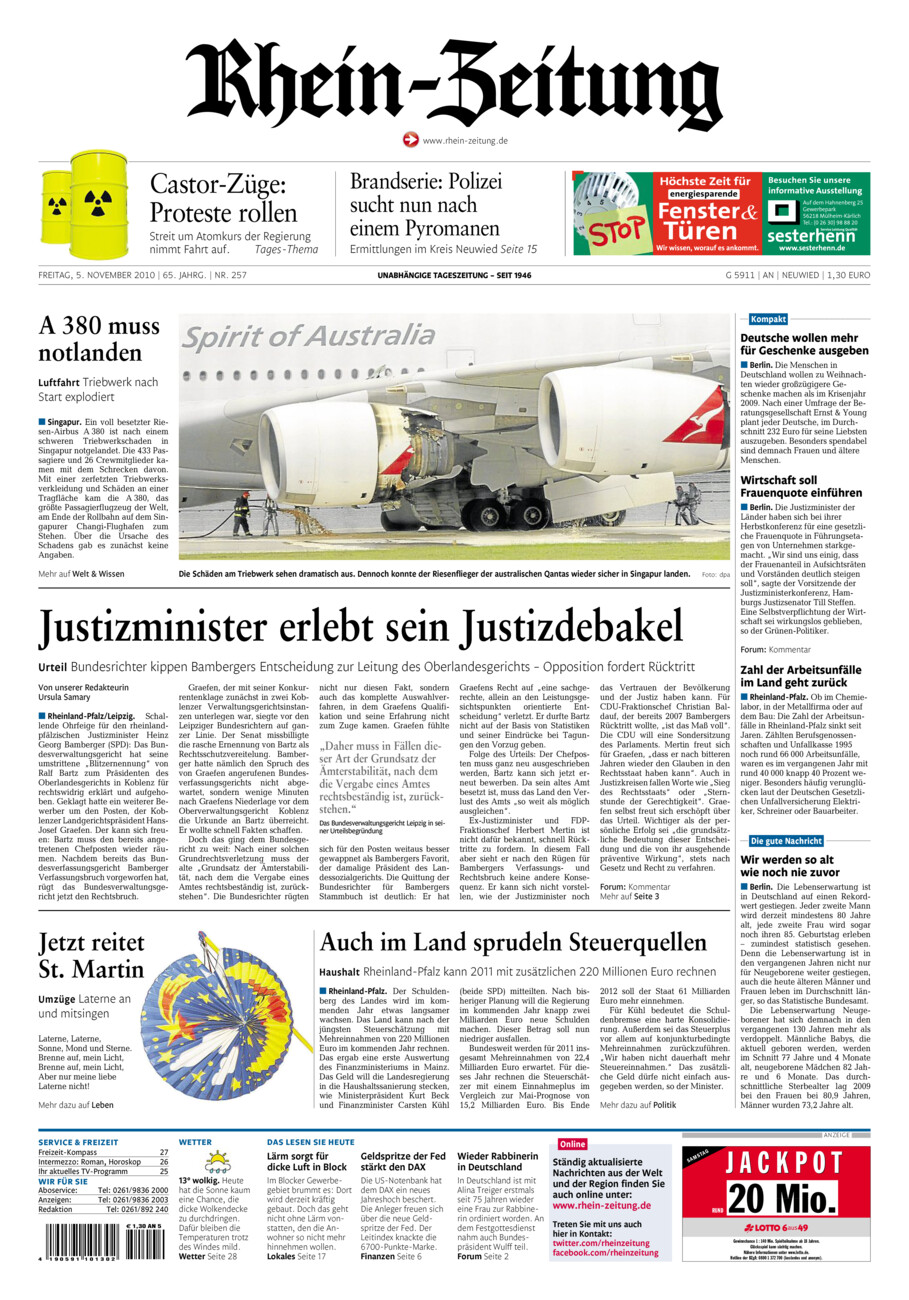 Rhein-Zeitung Kreis Neuwied vom Freitag, 05.11.2010