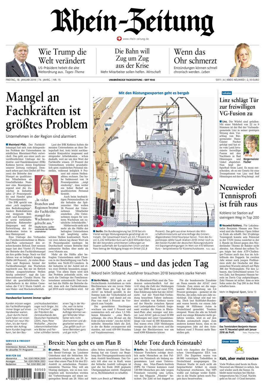 Rhein-Zeitung Kreis Neuwied vom Freitag, 18.01.2019