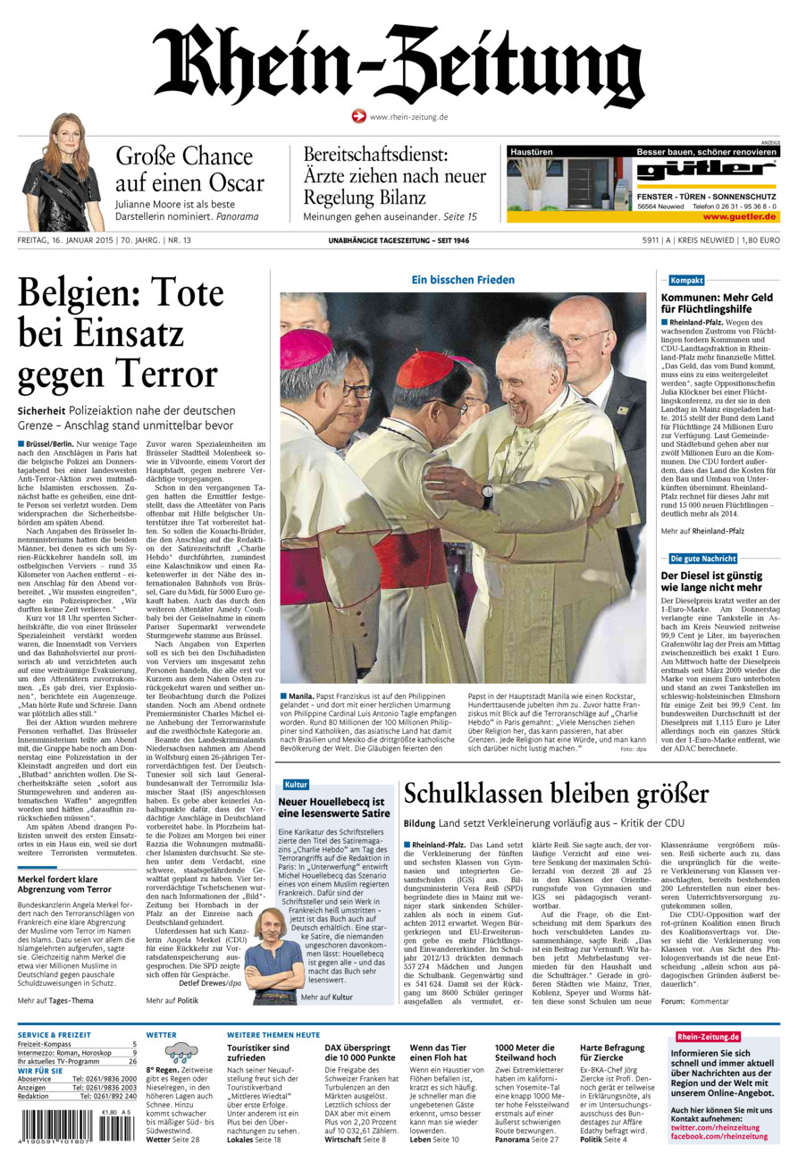 Rhein-Zeitung Kreis Neuwied vom Freitag, 16.01.2015