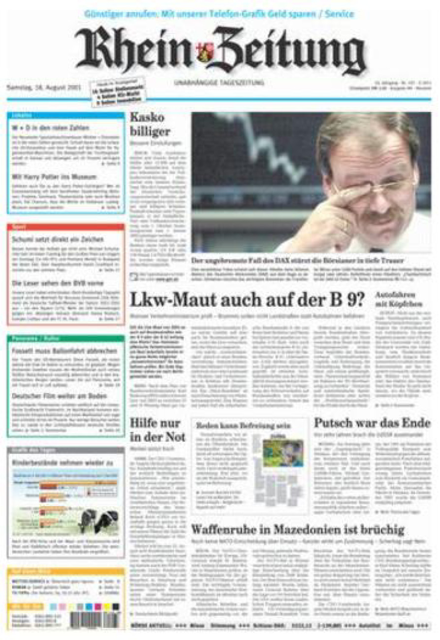 Rhein-Zeitung Kreis Neuwied vom Samstag, 18.08.2001