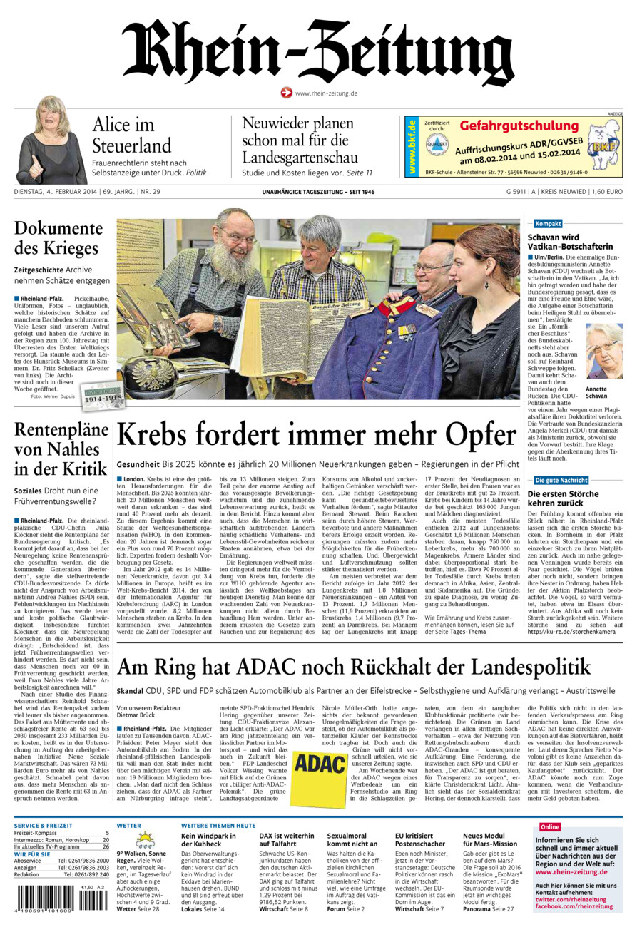 Rhein-Zeitung Kreis Neuwied vom Dienstag, 04.02.2014