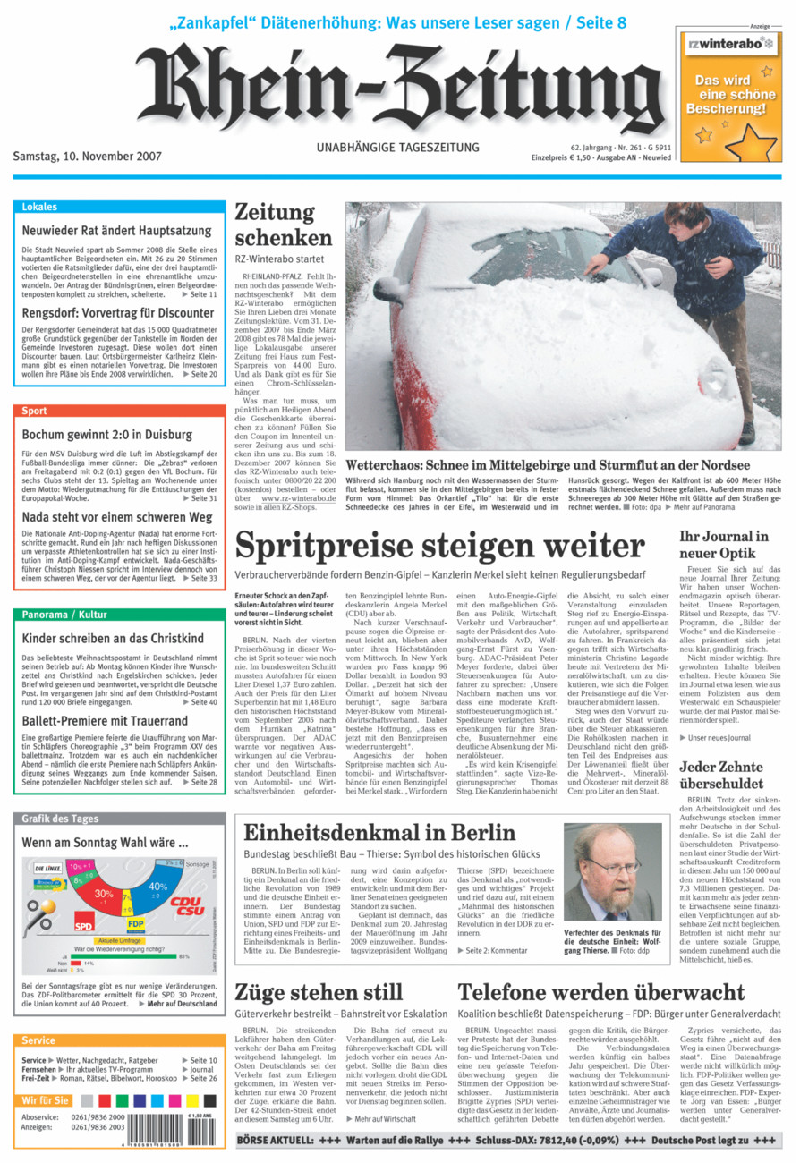 Rhein-Zeitung Kreis Neuwied vom Samstag, 10.11.2007