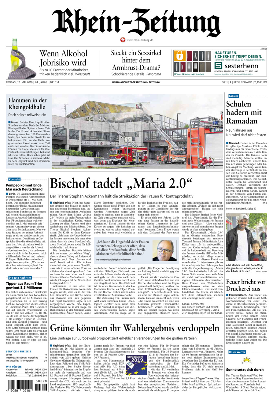 Rhein-Zeitung Kreis Neuwied vom Freitag, 17.05.2019