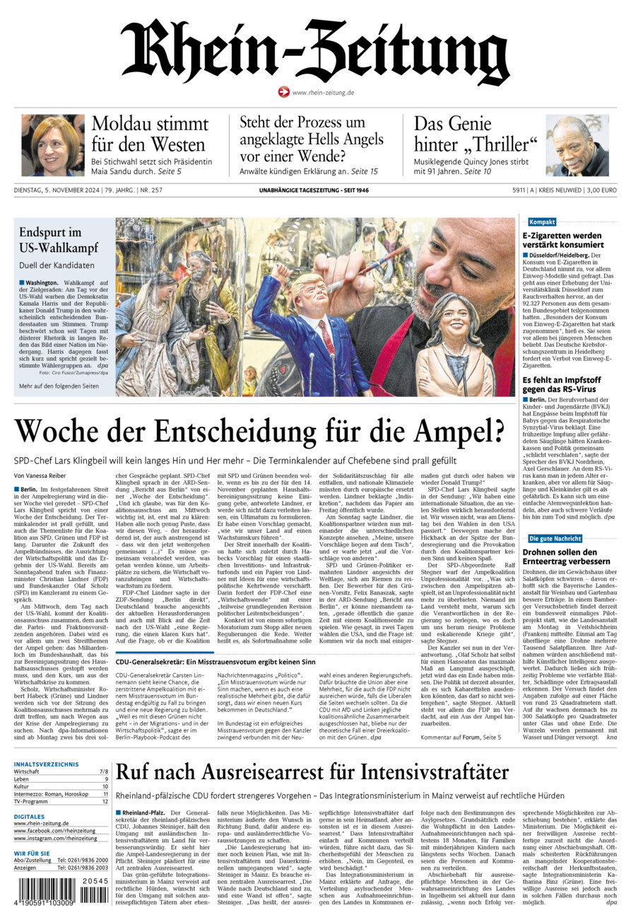 Rhein-Zeitung Kreis Neuwied vom Dienstag, 05.11.2024