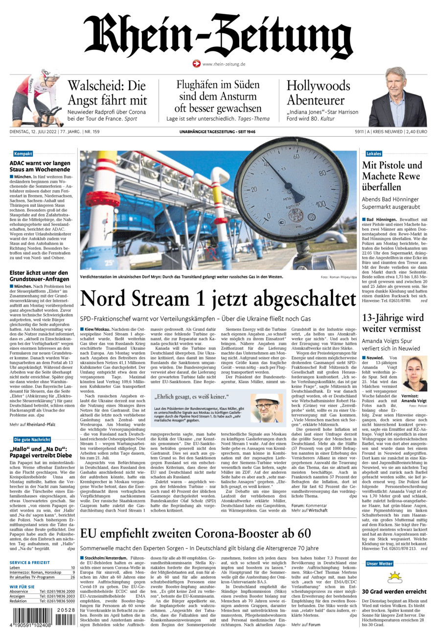 Rhein-Zeitung Kreis Neuwied vom Dienstag, 12.07.2022