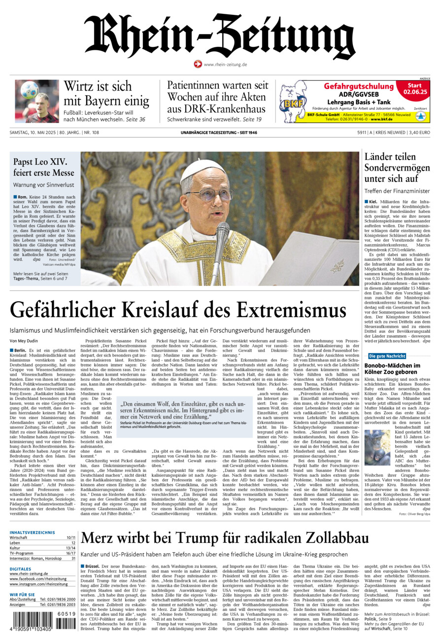 Rhein-Zeitung Kreis Neuwied vom Samstag, 10.05.2025