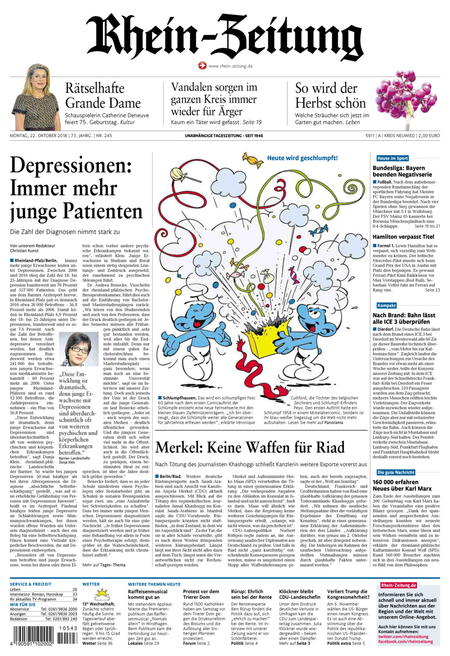 Rhein-Zeitung Kreis Neuwied vom Montag, 22.10.2018