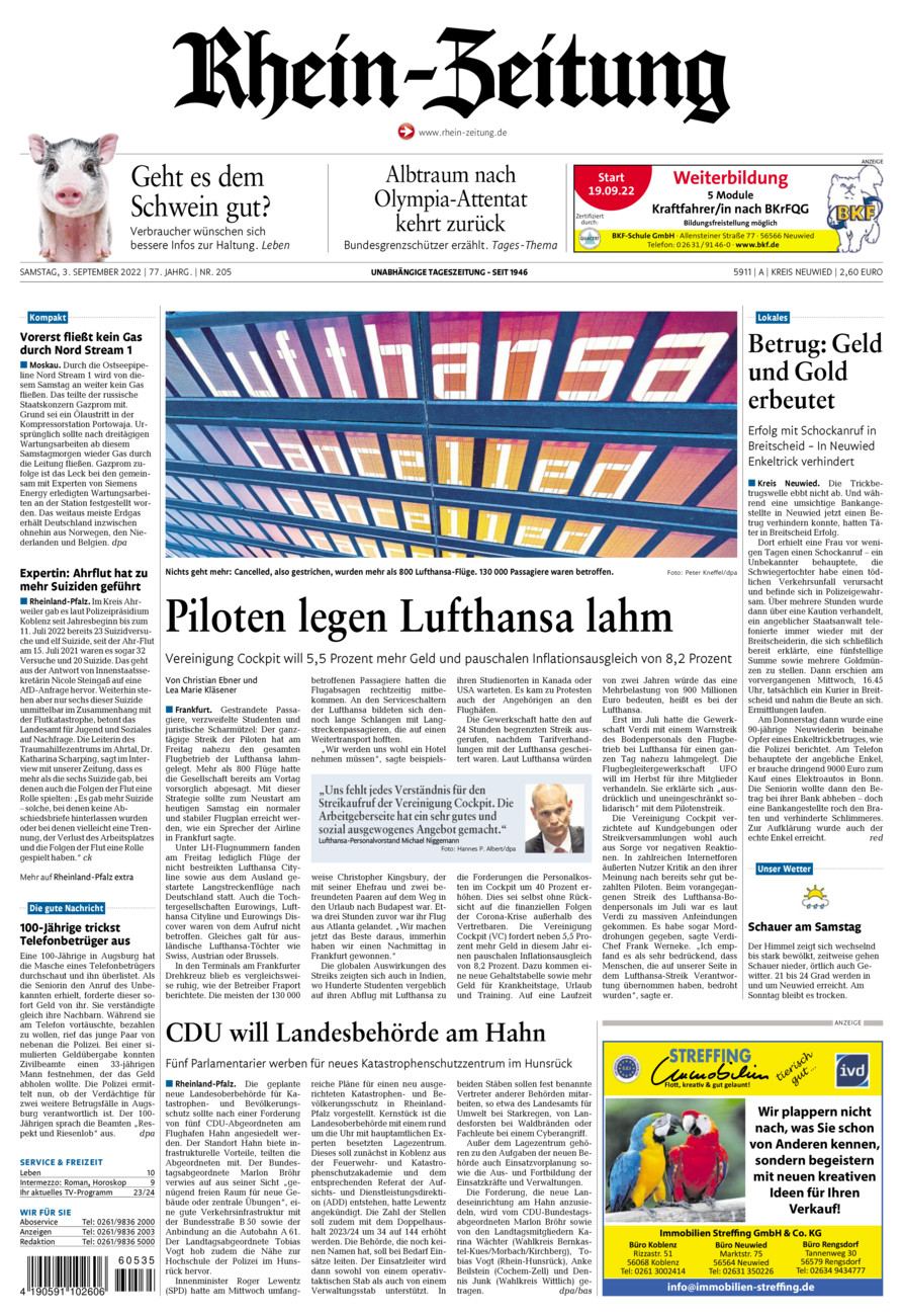 Rhein-Zeitung Kreis Neuwied vom Samstag, 03.09.2022