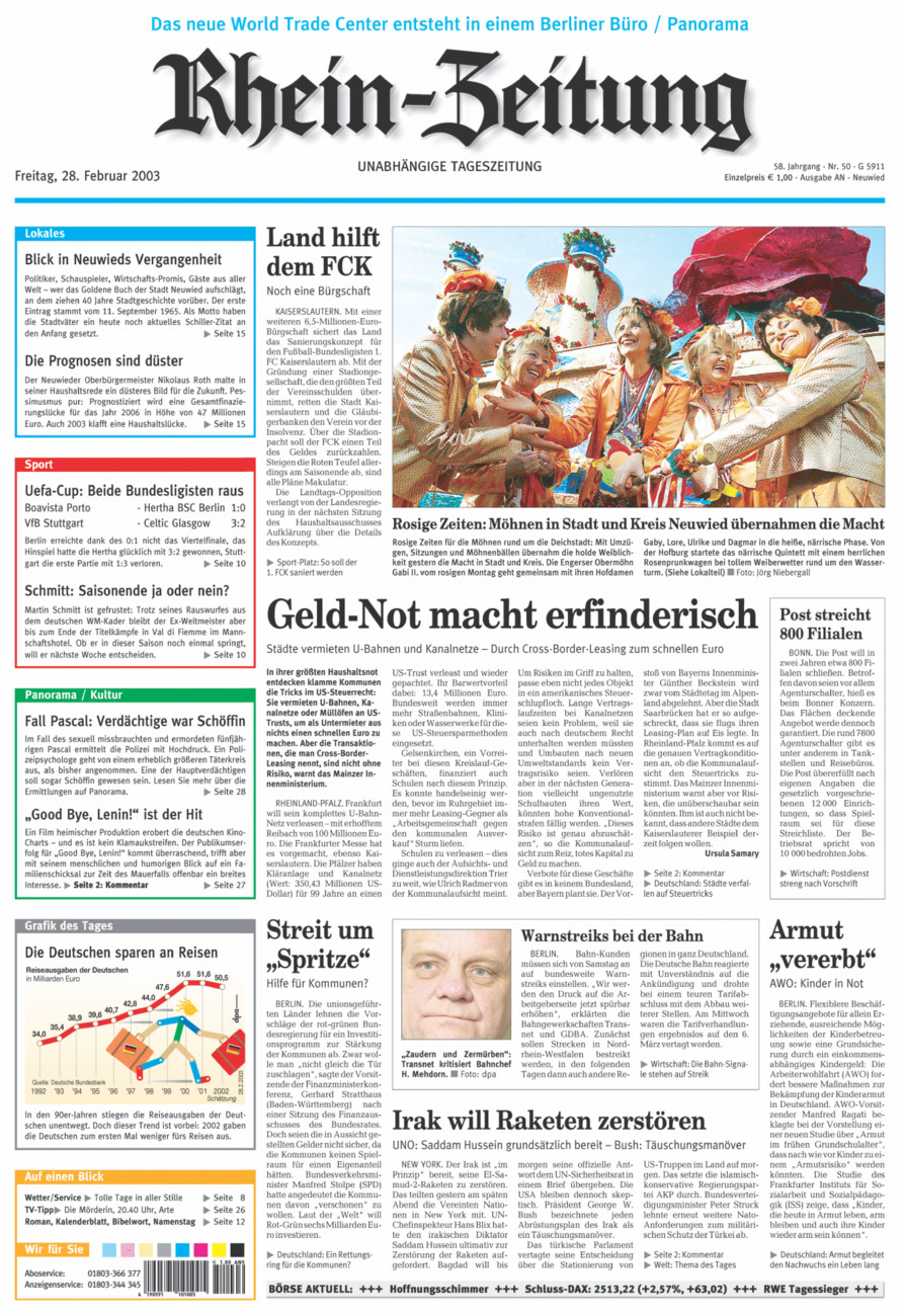 Rhein-Zeitung Kreis Neuwied vom Freitag, 28.02.2003