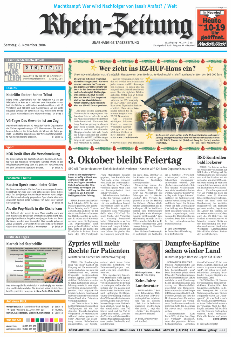 Rhein-Zeitung Kreis Neuwied vom Samstag, 06.11.2004