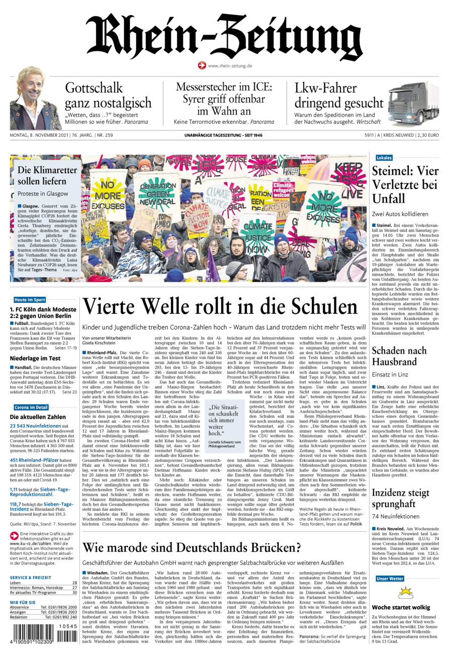 Rhein-Zeitung Kreis Neuwied vom Montag, 08.11.2021