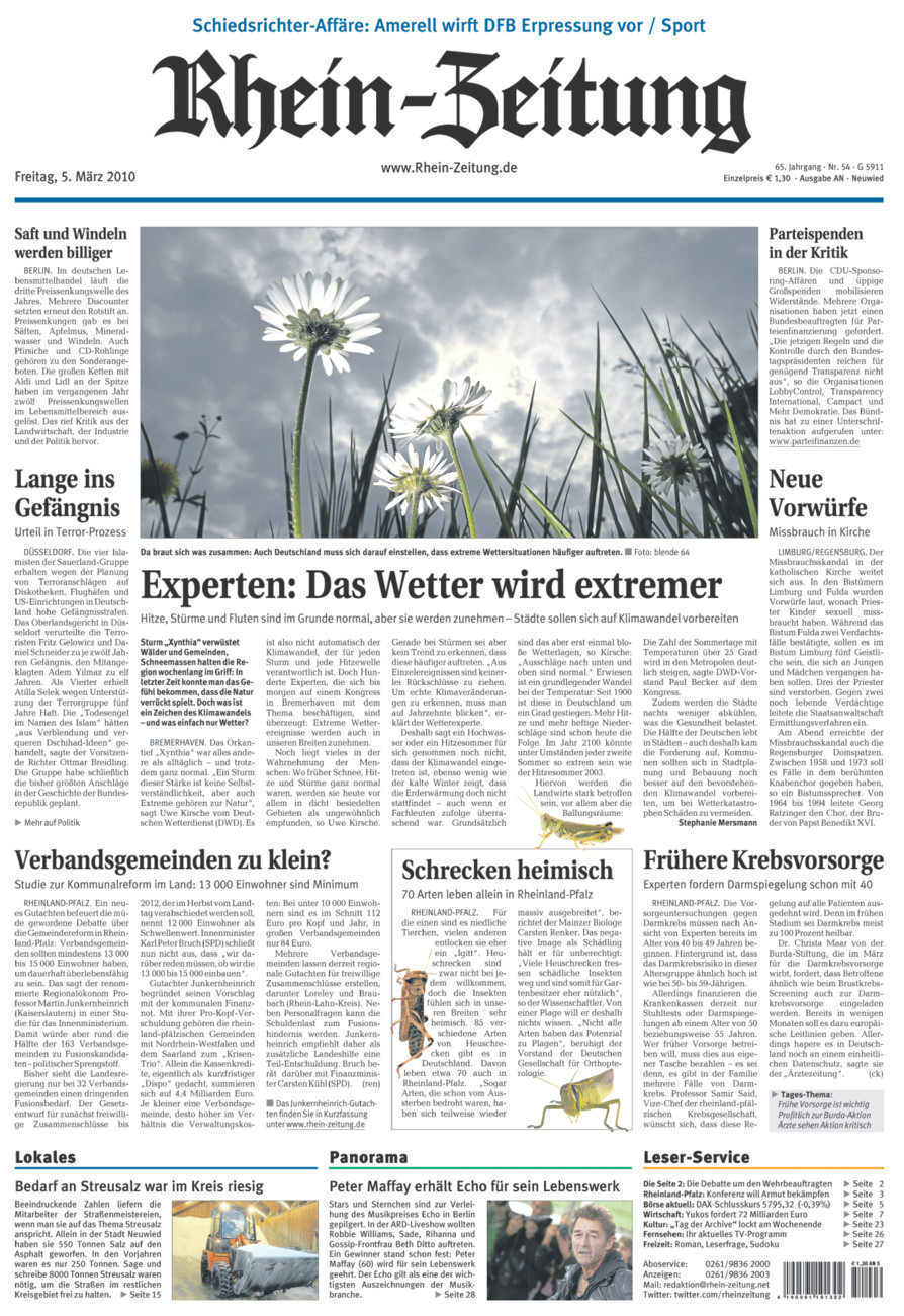 Rhein-Zeitung Kreis Neuwied vom Freitag, 05.03.2010