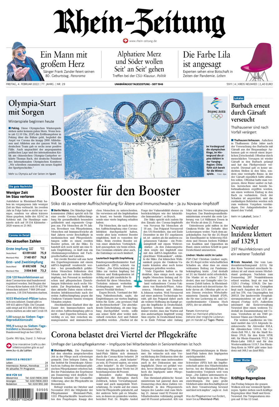 Rhein-Zeitung Kreis Neuwied vom Freitag, 04.02.2022