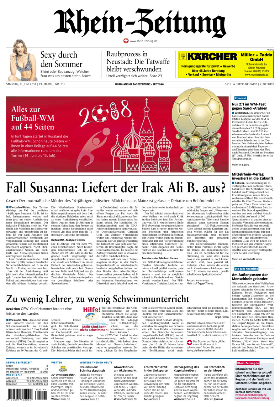 Rhein-Zeitung Kreis Neuwied vom Samstag, 09.06.2018