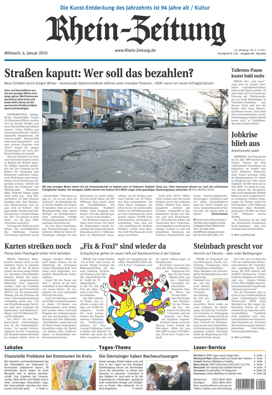 Rhein-Zeitung Kreis Neuwied vom Mittwoch, 06.01.2010