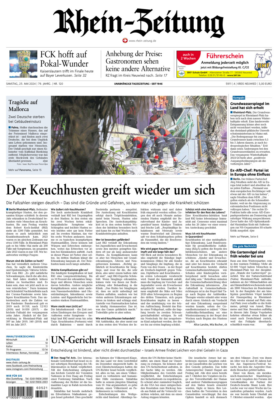 Rhein-Zeitung Kreis Neuwied vom Samstag, 25.05.2024