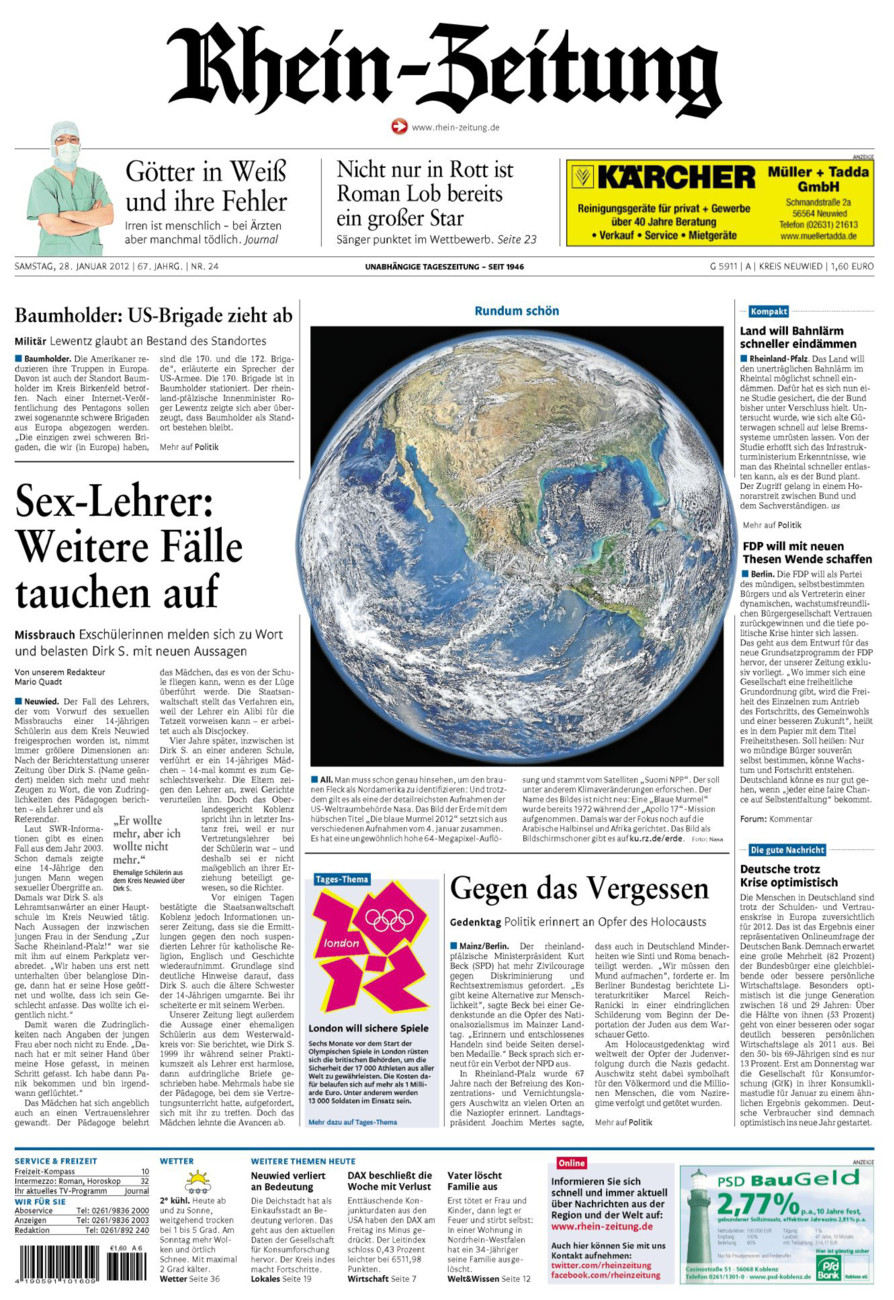Rhein-Zeitung Kreis Neuwied vom Samstag, 28.01.2012