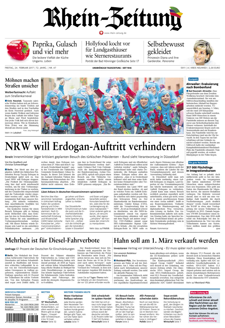 Rhein-Zeitung Kreis Neuwied vom Freitag, 24.02.2017
