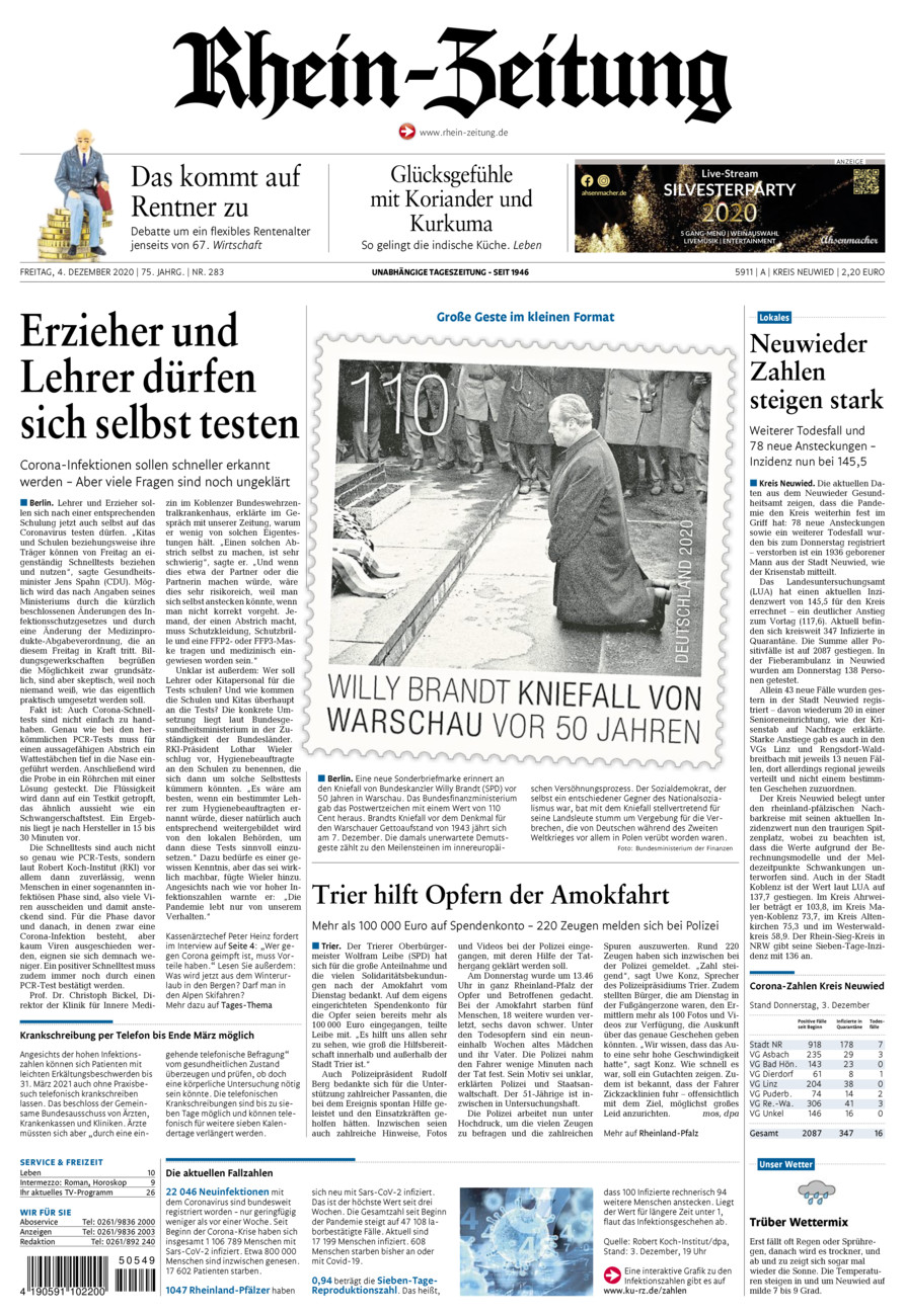 Rhein-Zeitung Kreis Neuwied vom Freitag, 04.12.2020