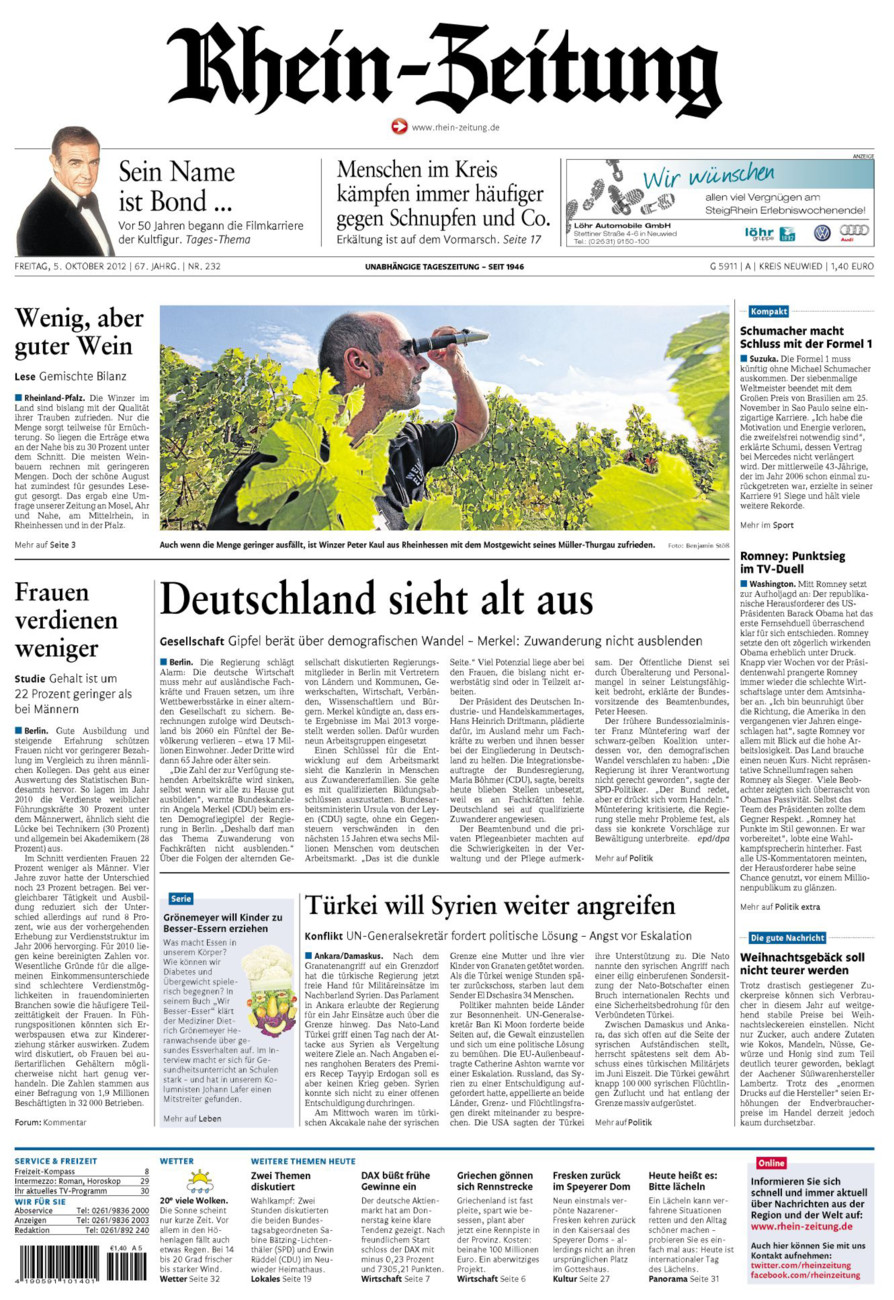 Rhein-Zeitung Kreis Neuwied vom Freitag, 05.10.2012