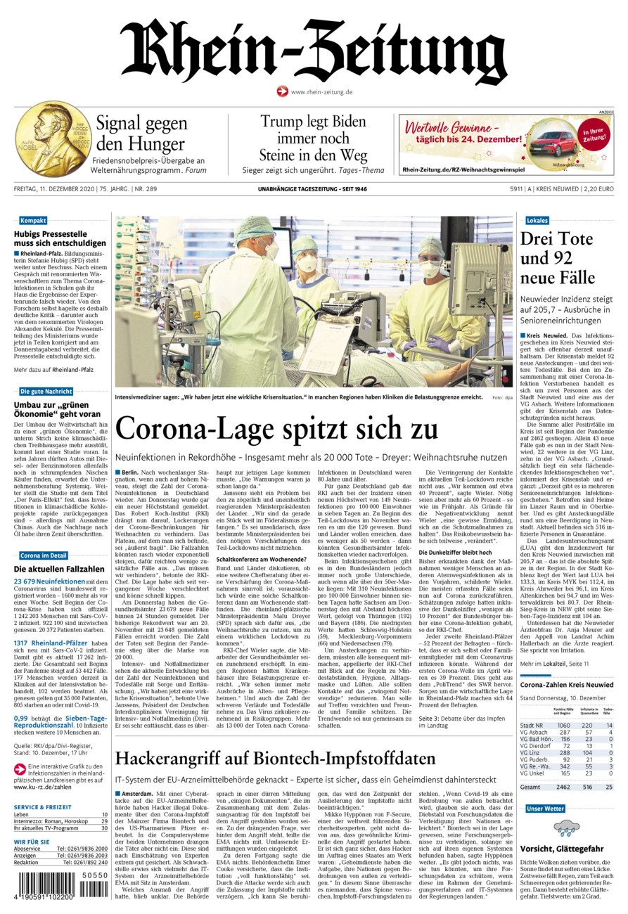 Rhein-Zeitung Kreis Neuwied vom Freitag, 11.12.2020