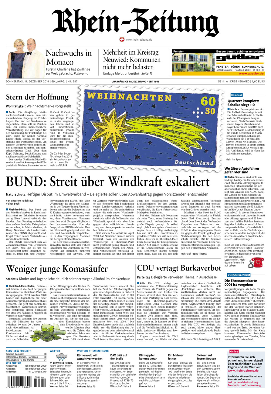 Rhein-Zeitung Kreis Neuwied vom Donnerstag, 11.12.2014
