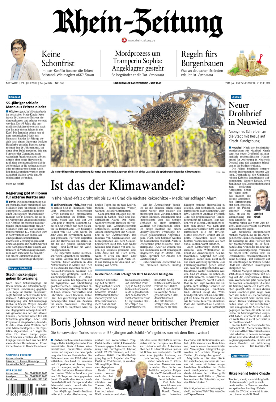 Rhein-Zeitung Kreis Neuwied vom Mittwoch, 24.07.2019