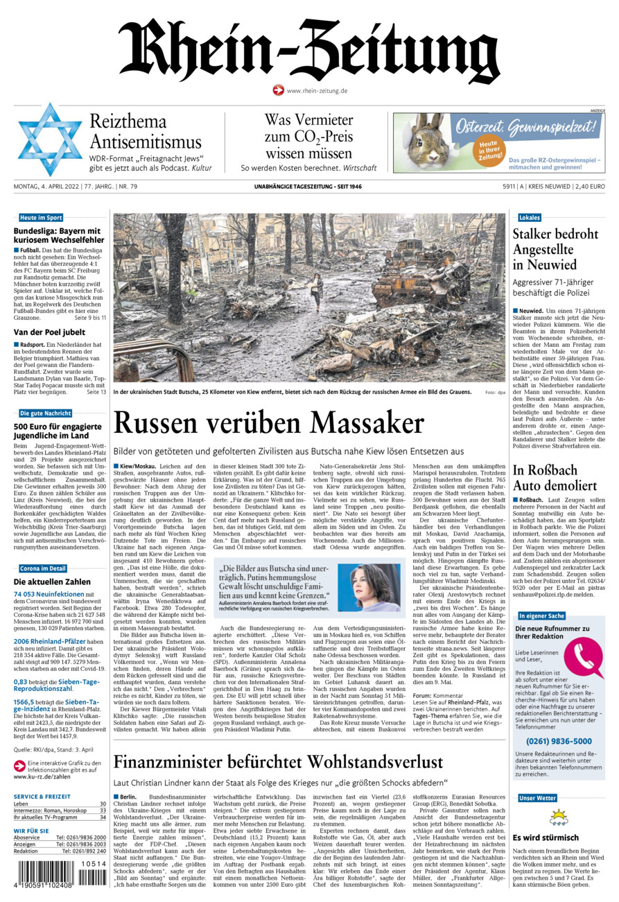 Rhein-Zeitung Kreis Neuwied vom Montag, 04.04.2022