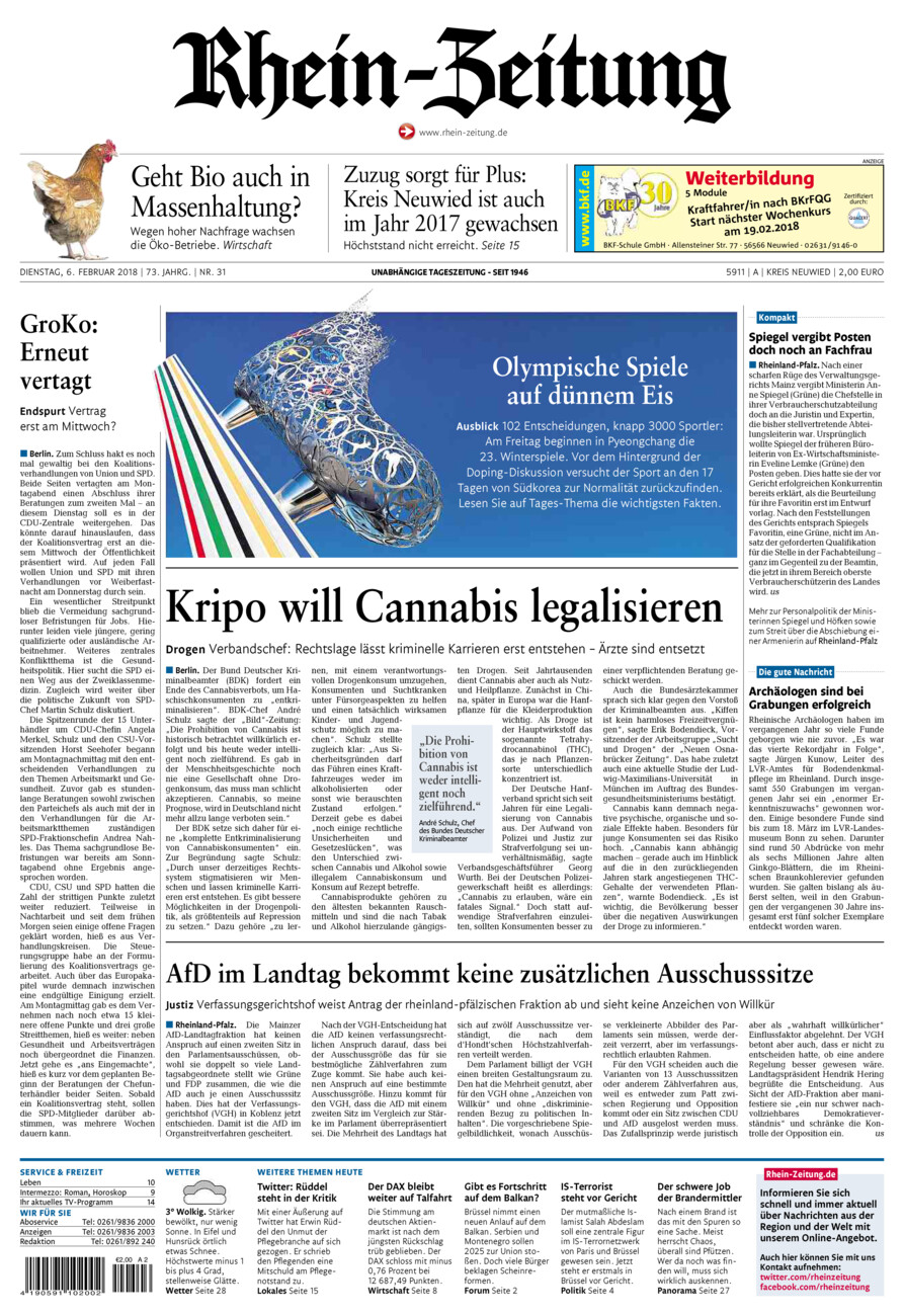 Rhein-Zeitung Kreis Neuwied vom Dienstag, 06.02.2018