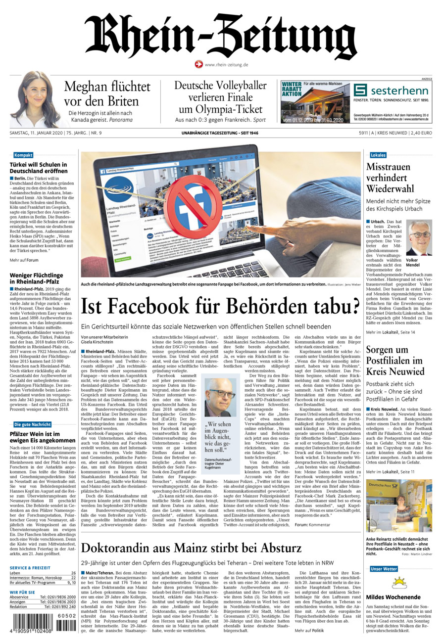 Rhein-Zeitung Kreis Neuwied vom Samstag, 11.01.2020