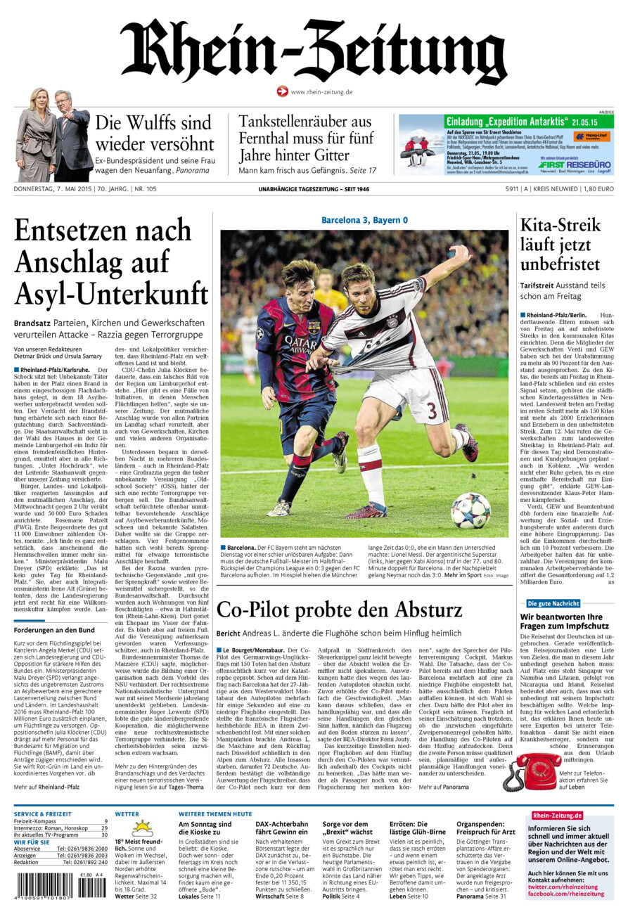 Rhein-Zeitung Kreis Neuwied vom Donnerstag, 07.05.2015