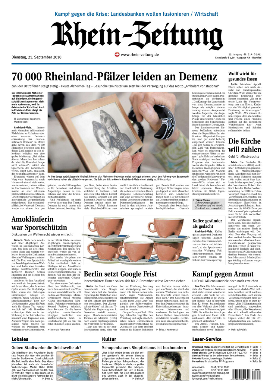 Rhein-Zeitung Kreis Neuwied vom Dienstag, 21.09.2010