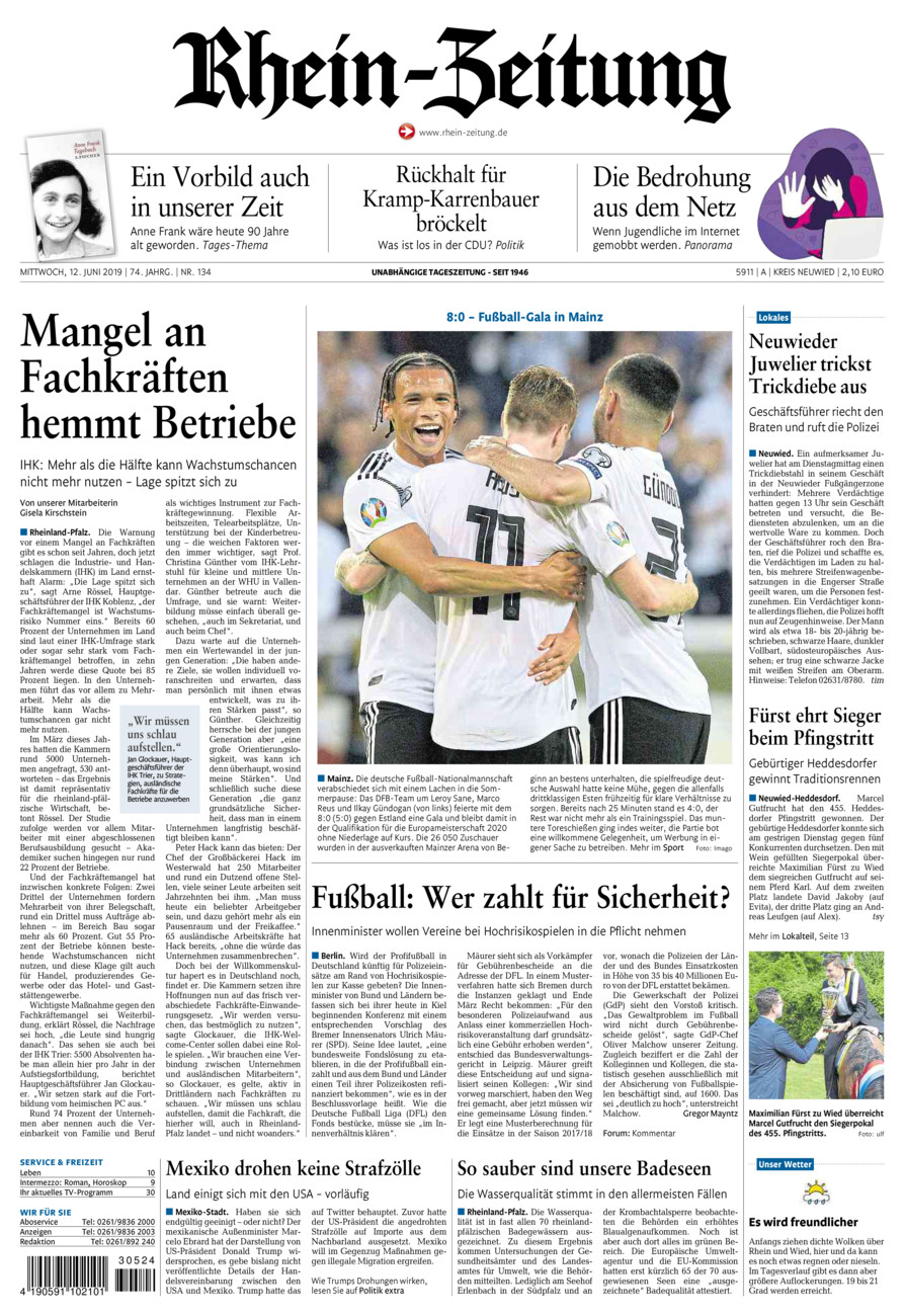 Rhein-Zeitung Kreis Neuwied vom Mittwoch, 12.06.2019