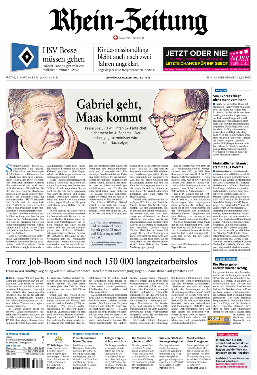 Rhein-Zeitung Kreis Neuwied vom Freitag, 09.03.2018