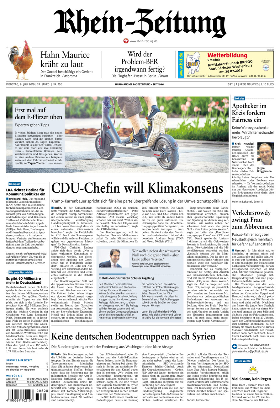 Rhein-Zeitung Kreis Neuwied vom Dienstag, 09.07.2019