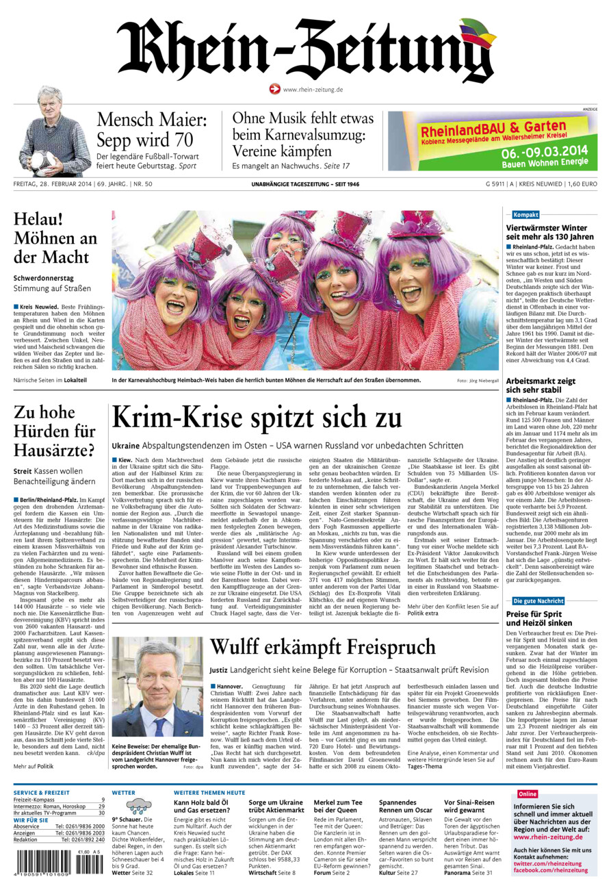 Rhein-Zeitung Kreis Neuwied vom Freitag, 28.02.2014