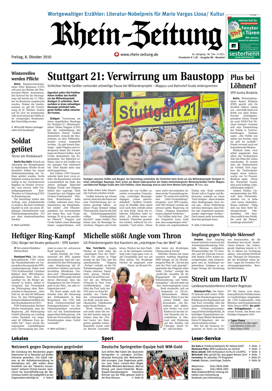 Rhein-Zeitung Kreis Neuwied vom Freitag, 08.10.2010