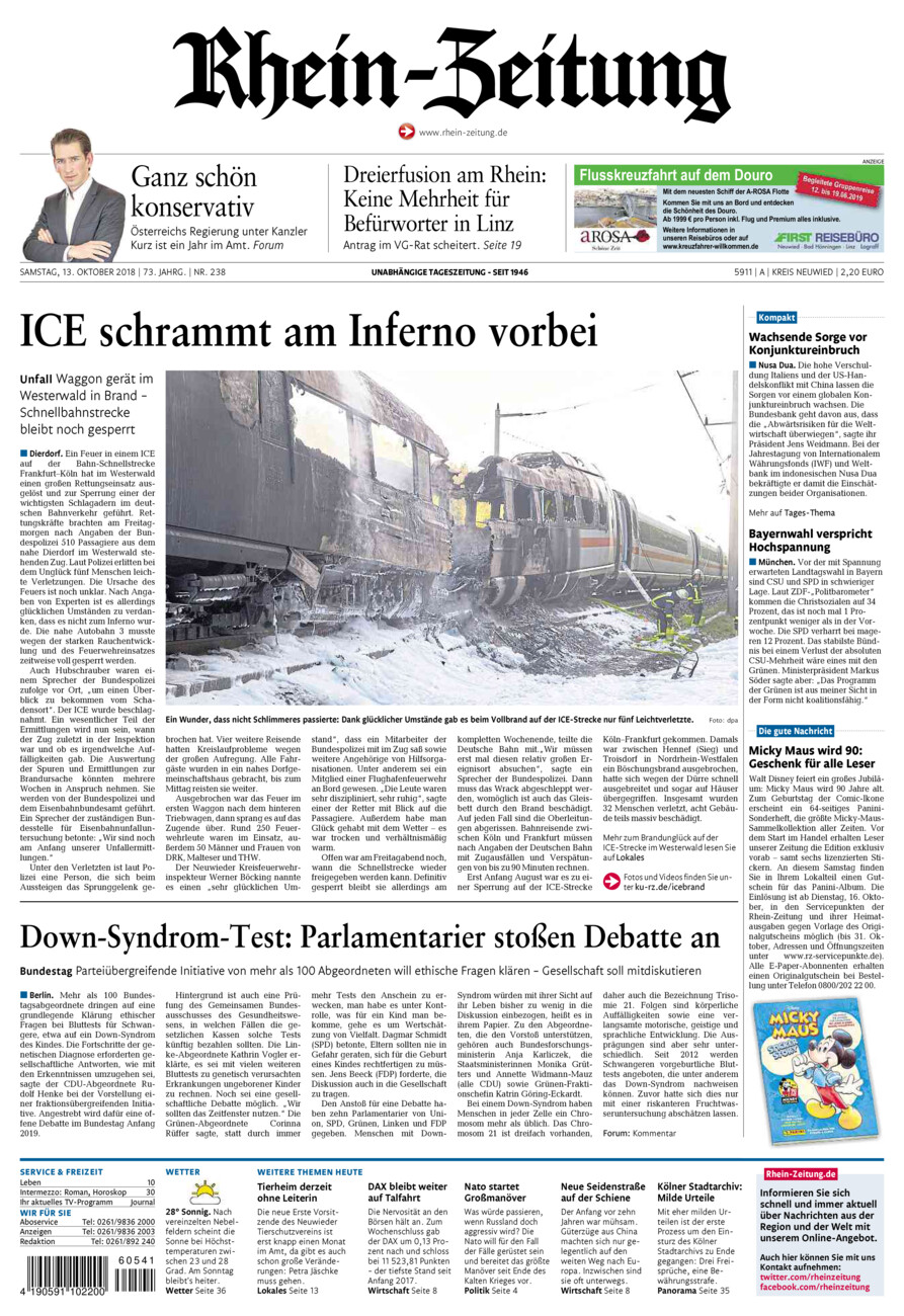 Rhein-Zeitung Kreis Neuwied vom Samstag, 13.10.2018