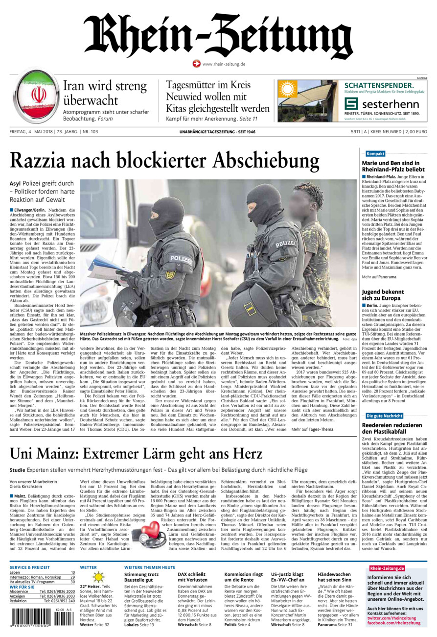 Rhein-Zeitung Kreis Neuwied vom Freitag, 04.05.2018