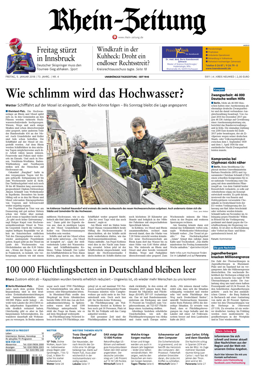 Rhein-Zeitung Kreis Neuwied vom Freitag, 05.01.2018